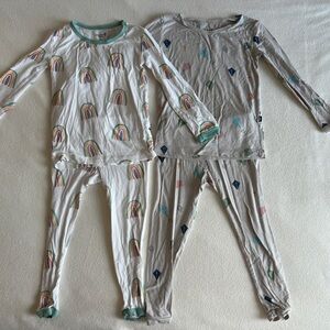 Kyte Baby Rainbow Long Sleeve Pajamas Set 2x Bundle 2T